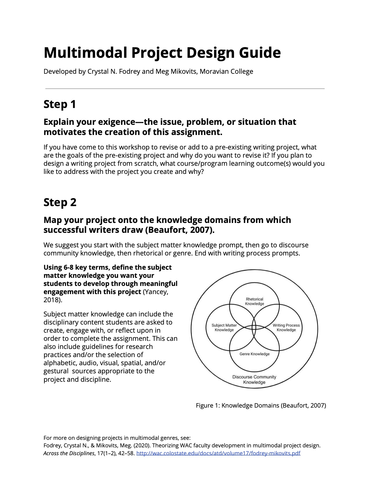 MM Project Design Guide, page 1