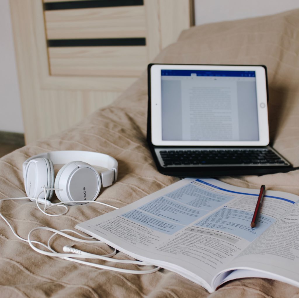 laptop on bed